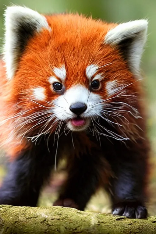 Prompt: An epic cinematic film still of an adorably cute bunny kitten red panda