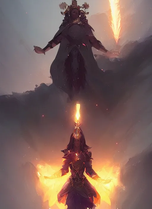 Image similar to a paladin casting a holy spell at self, trending on artstation, greg rutkowski,