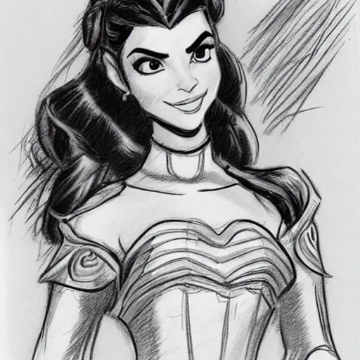 Image similar to milt kahl sketch of victoria justice as princess padme from star wars episode 3