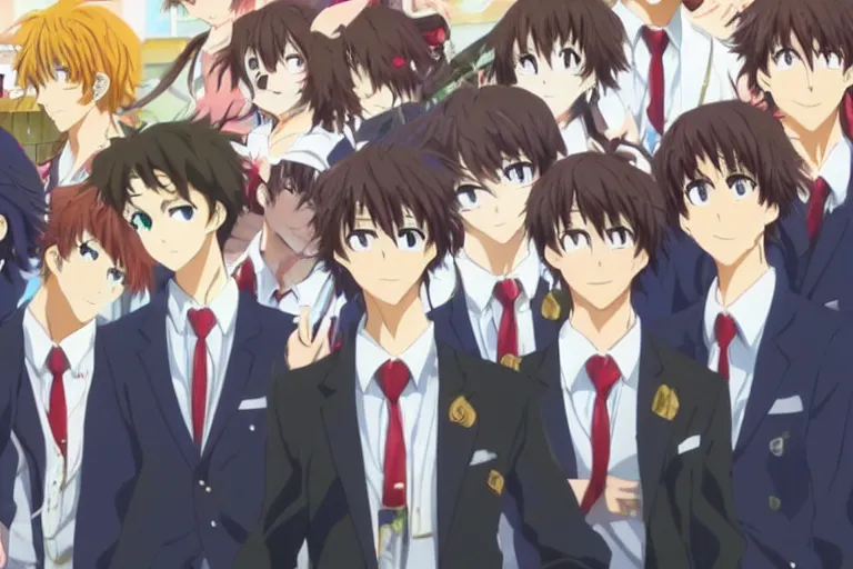 Prompt: one Handsome Man, Kyoto Animation