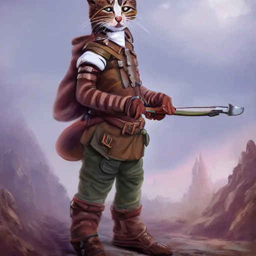 Prompt: cute anthropomorphic cat field medic, matte fantasy painting, highly detailed, portrait, d & d artwork