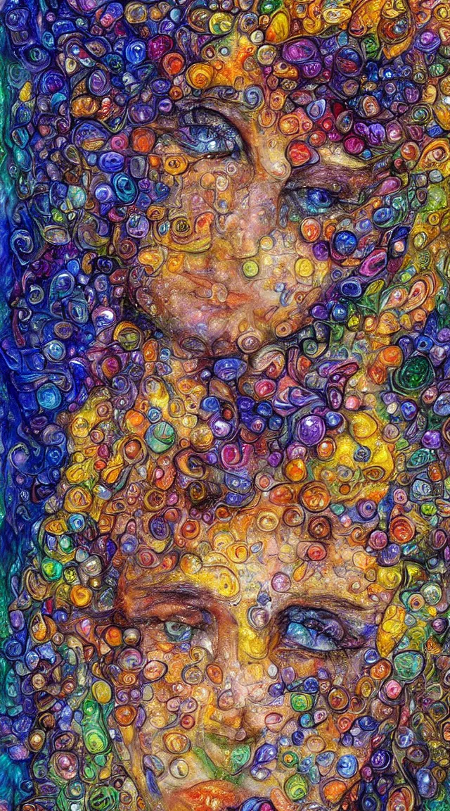 Image similar to boy face made of crystals by Josephine Wall