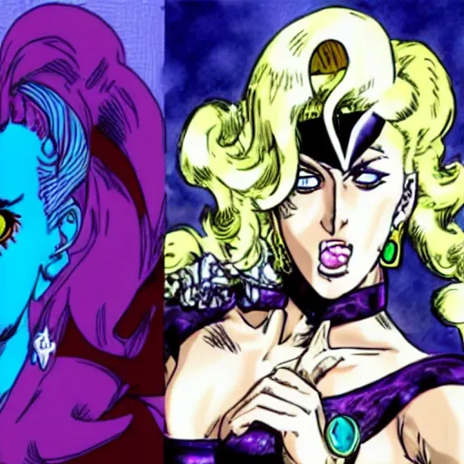 Image similar to lady gaga in jojo bizarre adventure