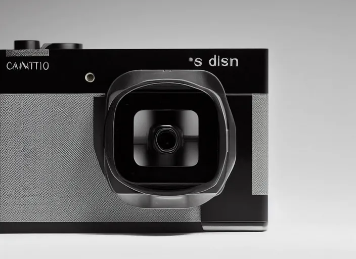 Prompt: minimalism camera designed by Dieter Rams, Naoto Fukasawa, designed by Apple, minimalism, front view