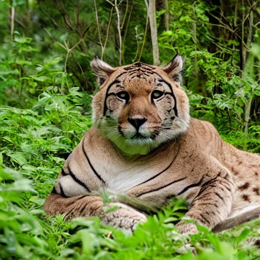 Image similar to big cat sitting in forest