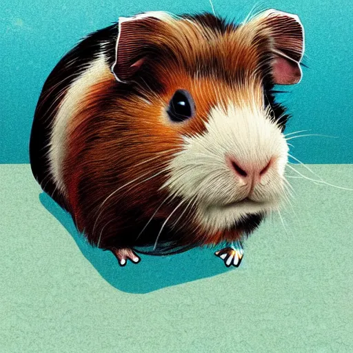 Prompt: a guinea pig in the style of gta 5 cover art