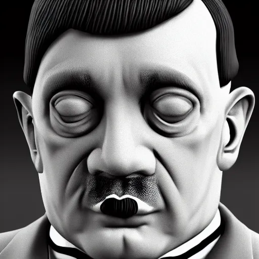 Prompt: hitler made of jelly | 3 d render | trending on artstation | photorealistic