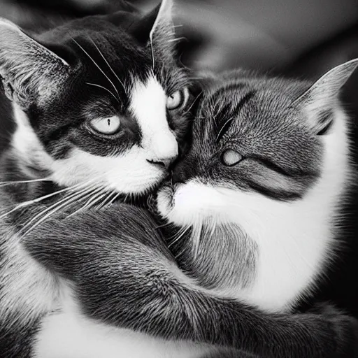 Image similar to two cats cuddling each other