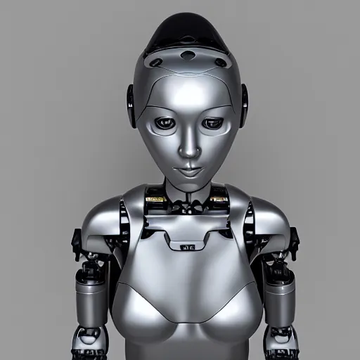 Image similar to female robot girl, 8 k, highly detailed