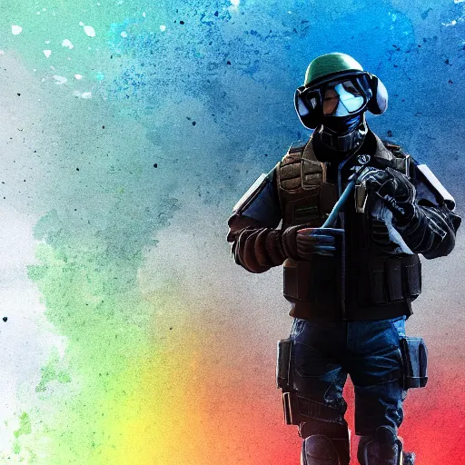 Image similar to joe biden as a rainbow six siege operator, 4 k, highly detailed