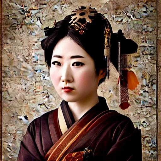 Image similar to hi resolution geisha portrait yasutomo oka steampunk 8 k ultrarealistic