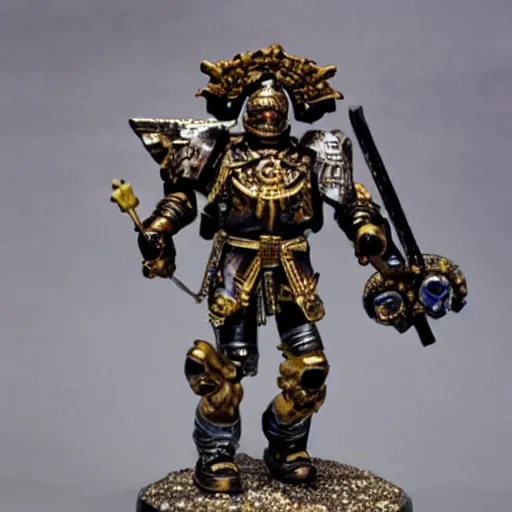 Image similar to God Emperor BongBong Marcos, Warhammer 4K armor,