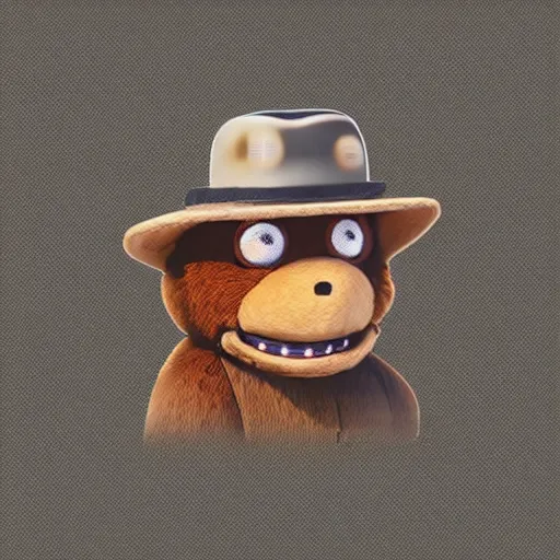 Prompt: photorealistic, futuristic Smokey the Bear with Futurama hat