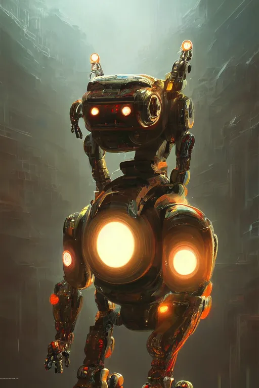 Image similar to sentient being animal - robot, inspired by mario feng, intricate, elegant, volumetric lighting, scenery, digital painting, highly detailed, artstation, sharp focus, illustration, concept art, luis rollo, john berkey, 8 k, ultra hd