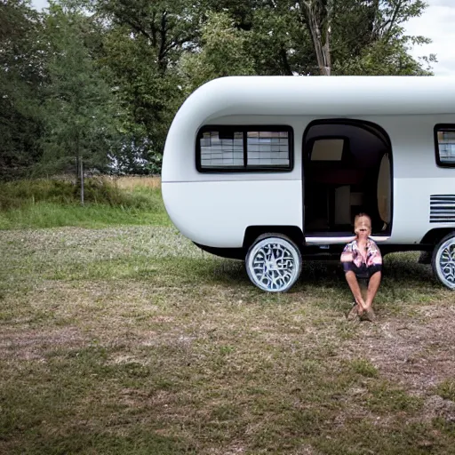 Image similar to a camper shaped like a toilet