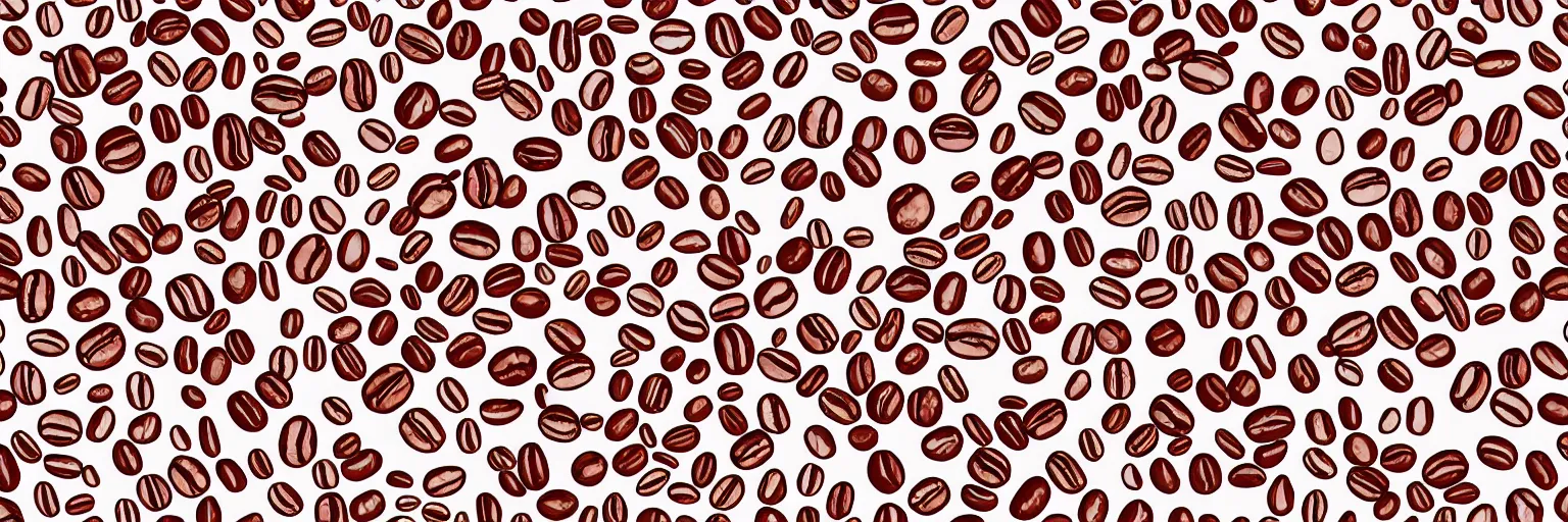 Image similar to seamless pattern design, coffee and musical notes, simple, red and white,