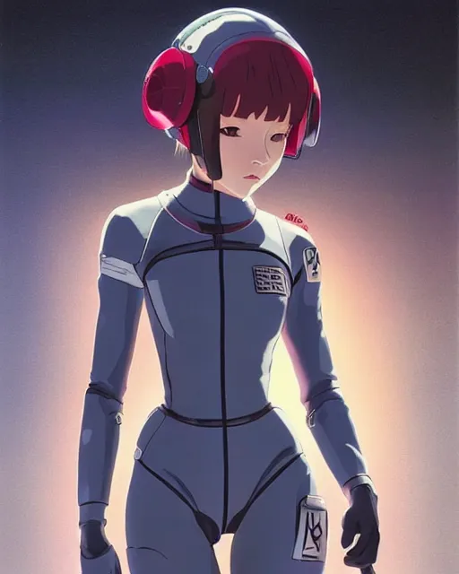 Image similar to girl wearing an eva plugsuit | | very very anime!!!, fine - face, audrey plaza, realistic shaded perfect face, fine details. anime. realistic shaded lighting poster by ilya kuvshinov katsuhiro otomo ghost - in - the - shell, magali villeneuve, artgerm, jeremy lipkin and michael garmash and rob rey