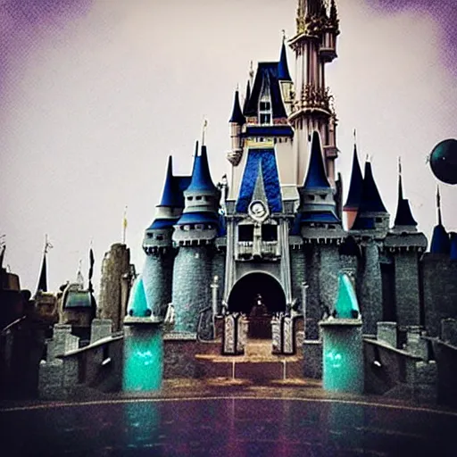 Image similar to “ out of space dystopian disney world, theme park, scary. ”