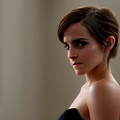 Image similar to A still of Emma Watson as Kim Kardashian