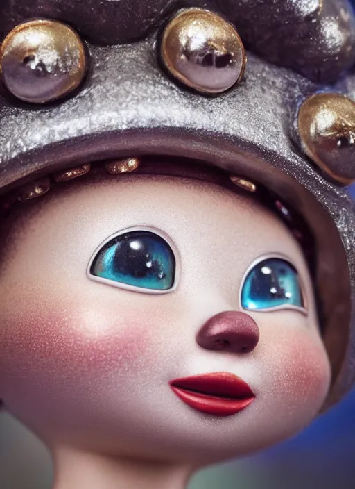 Image similar to closeup profile portrait of tin toy bjork eskimo igloo bikini, depth of field, zeiss lens, detailed, symmetrical, centered, fashion photoshoot, by nicoletta ceccoli, mark ryden, lostfish, breathtaking, 8 k resolution, extremely detailed, beautiful, establishing shot, artistic, hyperrealistic, octane render