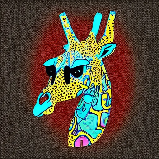 Prompt: “giraffe, dotart, album art in the style of James Jean”