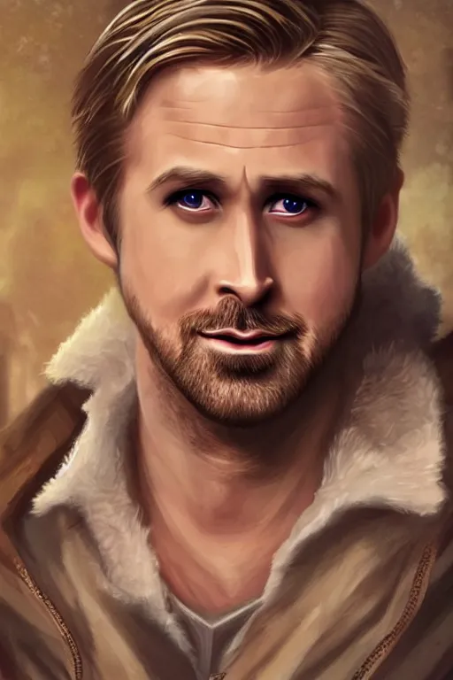 Prompt: ryan gosling portrait as a dnd character fantasy art.