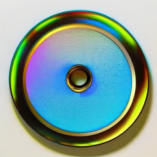 Image similar to pastel coloured fuji archival photography of a peculiar found 3 d object made of a unique matte, iridescent fabric material that bends light like a fresnel lens. the object is adorned with a machined silicon chip casing and an intricate detailing of quantum crystal circuits. the object has an inscription on the inner cuff and is placed in a white table.