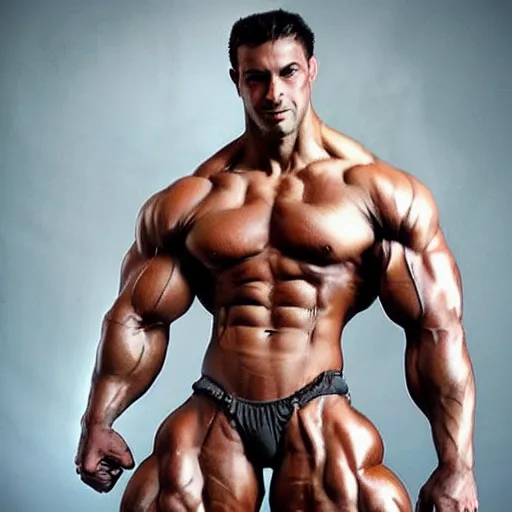 Image similar to digustingly muscular bodybuilder. fantasy art