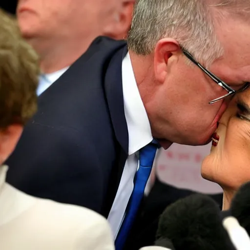 Prompt: scott morrison kissing pauline hanson