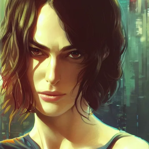 Prompt: keira knightley portrait as manga girl, realistic shaded perfect face, fine details. anime. realistic shaded lighting poster by ilya kuvshinov katsuhiro otomo ghost - in - the - shell, magali villeneuve, artgerm, jeremy lipkin and michael garmash and rob rey