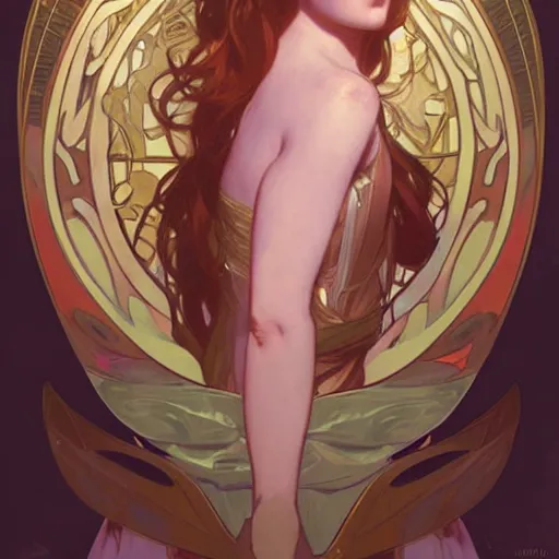 Image similar to portrait of lux from league of legends, art by alphonse mucha and greg rutkowski