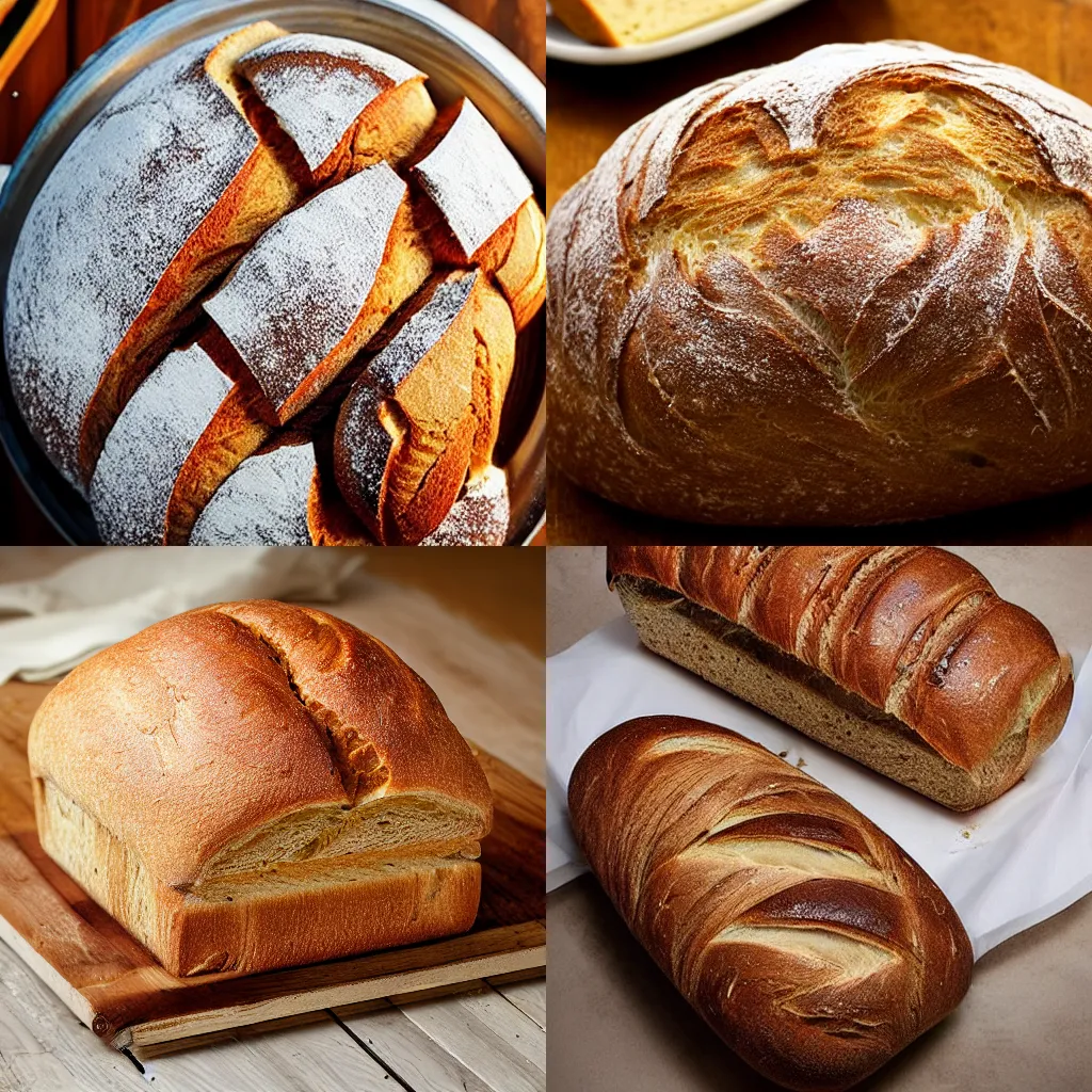 Prompt: the most mouthwatering bread, food photography