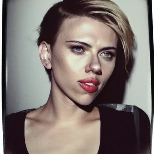 Image similar to polaroid image of scarlett johansson at home