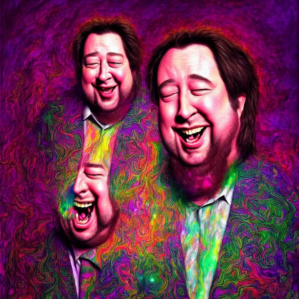 happy and funny psychedelic bill hicks tripping on | Stable Diffusion ...