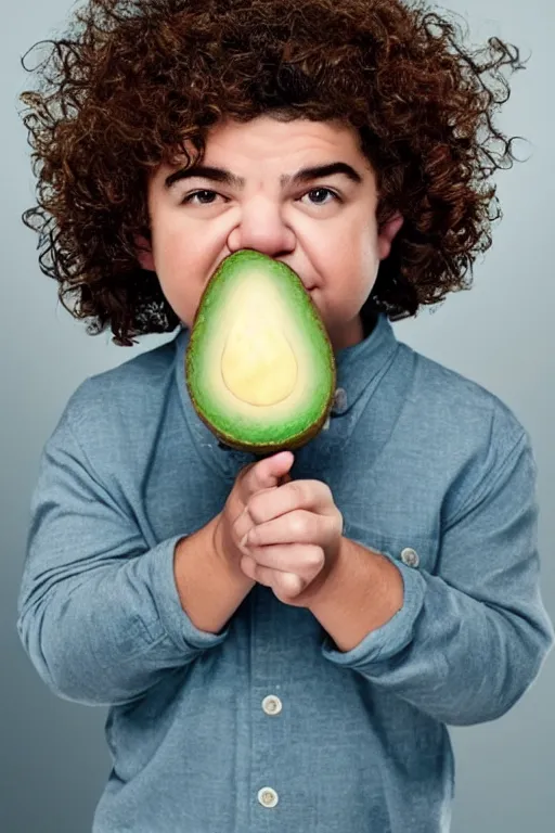 Image similar to 📷 gaten matarazzo face is an avocado seed 🥑, made of food, head portrait, dynamic lighting, 4 k