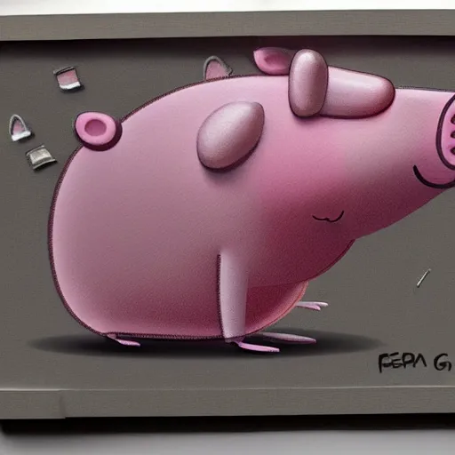 Prompt: peppa the pig. giger