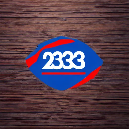 Image similar to minimalistic logo of 23/6, 23, 6, red and blue colos at white background