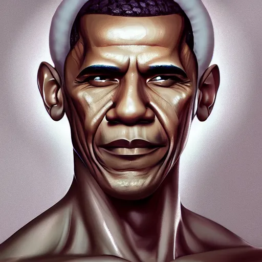 Image similar to Muscular Obama , digital art , hyperdetailed , artstation , cgsociety , matt painting , concept art