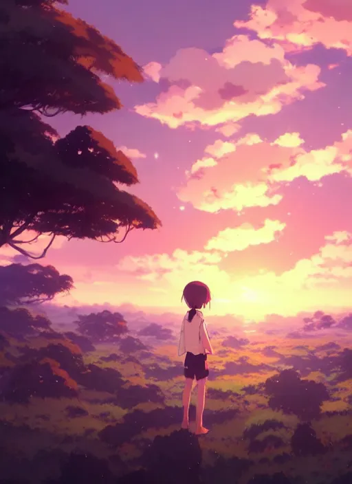 Prompt: ten thousand people holding a banana, cloudy sky background lush landscape illustration concept art anime key visual trending pixiv fanbox by wlop and greg rutkowski and makoto shinkai and studio ghibli,