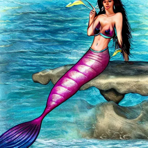 Image similar to fierce free spirited sensual mermaid