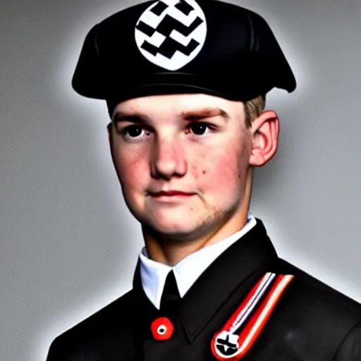 Image similar to Justin Truedau wearing a nazi uniform