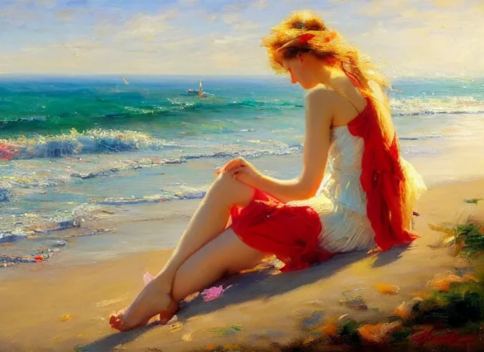 Image similar to sunny spring day at the beach by vladimir volegov and alexander averin and delphin enjolras and daniel f. gerhartz