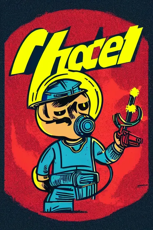 Image similar to fallout 7 6 retro futurist illustration art by butcher billy, sticker, colorful, illustration, highly detailed, simple, smooth and clean vector curves, no jagged lines, vector art, smooth andy warhol style