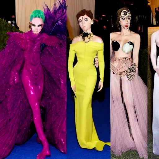 Prompt: the met gala but everyone looks like eldritch abominations