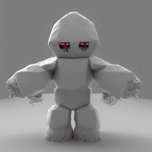 Image similar to snow golem - 3 d render - blender render - long horns - front view