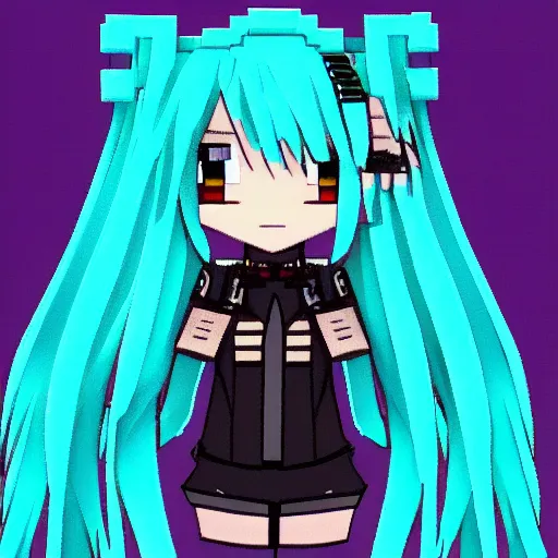 Image similar to hatsune miku minecraft