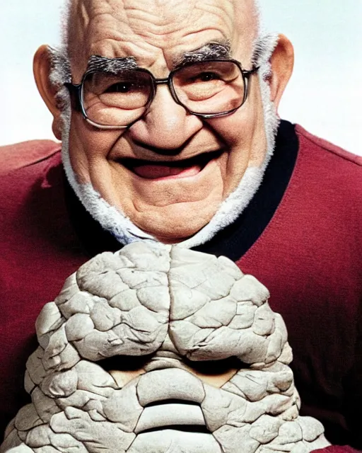 Prompt: Ed Asner starring as Ben Grimm, The Thing from The Fantastic Four Movie, Color, Modern
