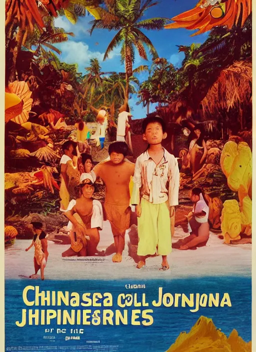 Prompt: poster for an film called the chinese child's journey in the philippine islands, 8 k, hd, photo by slim aarons