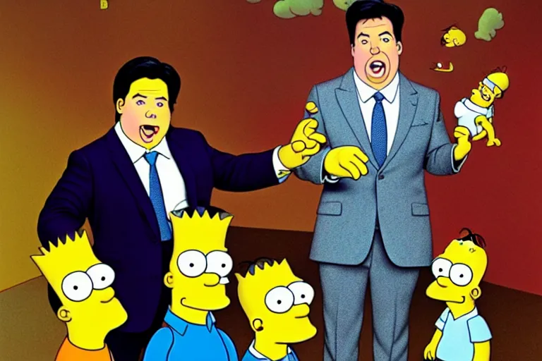 Image similar to michael mcintyre in the the simpsons. by david lachapelle