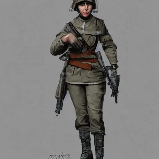 Prompt: Female Jewish Soldier, concept art, 8K - n 4